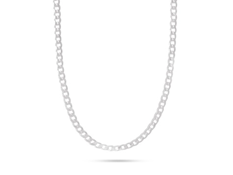 Silver 3MM Curb Chain Necklace Size - 16 Inches