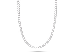 Silver 3MM Curb Chain Necklace Size - 20 Inches