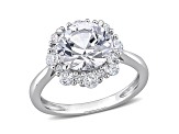 Lab Created White Sapphire 10k White Gold Ring 4.29ctw