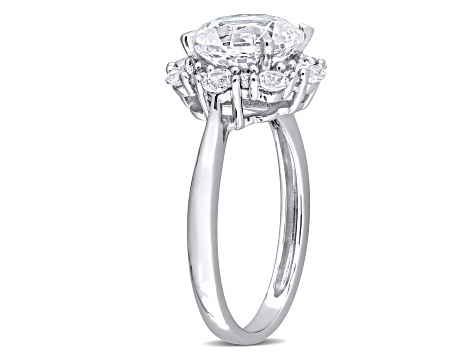 Lab Created White Sapphire 10k White Gold Ring 4.29ctw