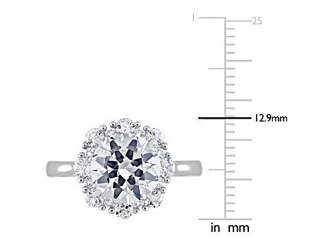Lab Created White Sapphire 10k White Gold Ring 4.29ctw