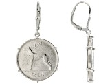 Irish Sixpence Coin Sterling Silver Earrings