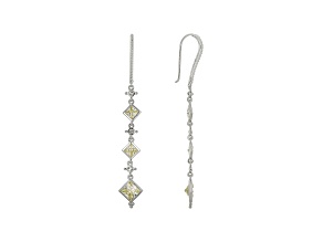 Judith Ripka 6ctw Square Canary Bella Luce Rhodium Over Silver Long Dangle Earrings