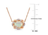 0.75ctw Blue Ethiopian Opal And 0.10ctw Diamond 10k Rose Gold Necklace