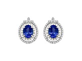 14K White Gold Tanzanite and Diamond Earrings  2.35ctw