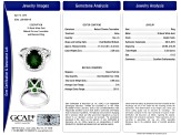 Oval Green Chrome Tourmaline and White Diamond 18K White Gold Ring. 4.10 CTW