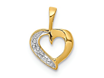 Picture of 14K Two-tone Gold Diamond Heart Pendant