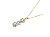 Lab Created Blue Spinel 18k Yellow Gold Over Sterling Silver March Birthstone Pendant 3.61ctw