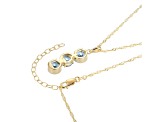 Lab Created Blue Spinel 18k Yellow Gold Over Sterling Silver March Birthstone Pendant 3.61ctw