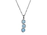 Lab Created Blue Spinel Platinum Over Sterling Silver March Birthstone Pendant 3.61ctw