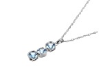 Lab Created Blue Spinel Platinum Over Sterling Silver March Birthstone Pendant 3.61ctw