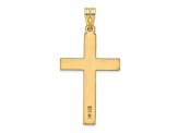 14K Yellow Gold Polished Diamond Cross Pendant