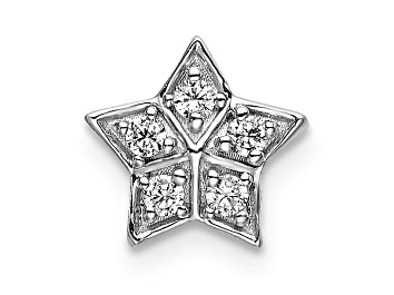 Picture of Rhodium Over 14k White Gold Diamond Star Chain Slide Pendant