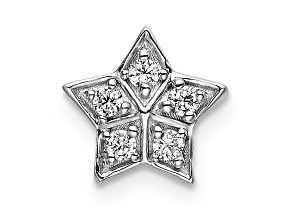 Rhodium Over 14k White Gold Diamond Star Chain Slide Pendant