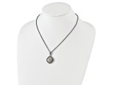 Sterling Silver Antiqued with 14K Accent Diamond 18-inch Necklace