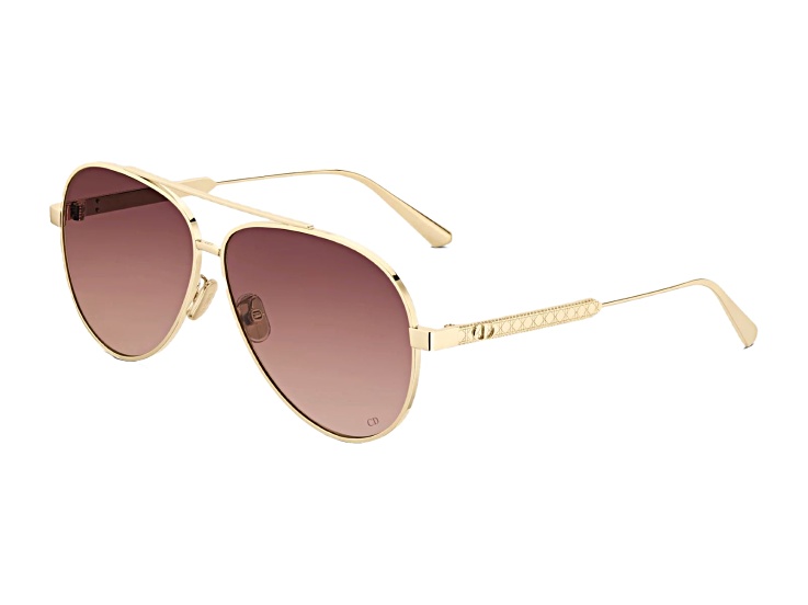 Dior Cannage A1U Gold Aviator Frame / Gradient Brown Pink Lenses