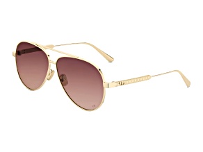 Dior Cannage A1U Gold Aviator Frame / Gradient Brown Pink Lenses Sunglasses