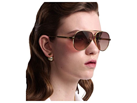 Dior Cannage A1U Gold Aviator Frame Gradient Brown Pink Lenses