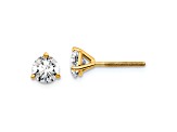 14K Yellow Gold Certified Lab Grown Diamond 1ct. VS/SI GH+, 3 Prong Screwback Earrings