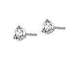 Rhodium Over 14K Gold Certified Lab Grown Diamond 1ct. VS/SI GH+, 3 Prong Screwback Earrings