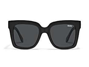 Quay Icy Matte Black Square Frame / Smoke Lenses Sunglasses