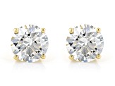 White Lab-Grown Diamond 14K YG Solitaire Stud Earrings 2ctw G Color VS2 Clarity