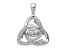 Rhodium Over 14K White Gold Vibrant Diamond Celtic Pendant