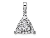 Rhodium Over 14K White Gold Lab Grown Diamond Triangle Cluster Pendant 0.49ctw