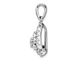 Rhodium Over 14K White Gold Lab Grown Diamond Triangle Cluster Pendant 0.49ctw