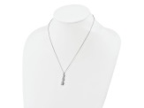 Rhodium Over Sterling Silver Polished Graduated Oval Cubic Zirconia Necklace