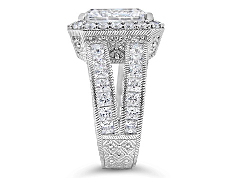 Judith Ripka Cubic Zirconia Rhodium Over Sterling Silver Ring 11.21ctw