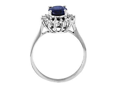 1.75ctw Sapphire and Diamond Ring in 14k White Gold