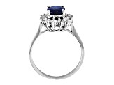 1.75ctw Sapphire and Diamond Ring in 14k White Gold