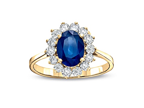 1.75ctw Sapphire and Diamond Ring in 14k Yellow Gold