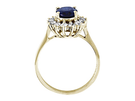 1.75ctw Sapphire and Diamond Ring in 14k Yellow Gold