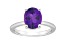 10x8mm Oval Amethyst With Diamond Accents Rhodium Over Sterling Silver Hidden Halo Ring