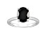 10x8mm Oval Black Onyx With Diamond Accents Rhodium Over Sterling Silver Hidden Halo Ring