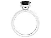 10x8mm Oval Black Onyx With Diamond Accents Rhodium Over Sterling Silver Hidden Halo Ring