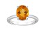 10x8mm Oval Citrine With Diamond Accents Rhodium Over Sterling Silver Hidden Halo Ring