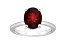 10x8mm Oval Garnet With Diamond Accents Rhodium Over Sterling Silver Hidden Halo Ring