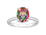 10x8mm Oval Mystic Topaz With Diamond Accents Rhodium Over Sterling Silver Hidden Halo Ring