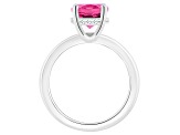 10x8mm Oval Pink Topaz With Diamond Accents Rhodium Over Sterling Silver Hidden Halo Ring