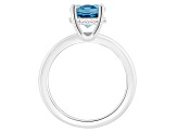 10x8mm Oval Sky Blue Topaz With Diamond Accents Rhodium Over Sterling Silver Hidden Halo Ring