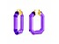 14K Yellow Gold Over Sterling Silver Acrylic Hoops in Purple