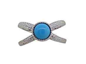 Blue Sleeping Beauty Turquoise Sterling Silver Ring 1.10 ctw