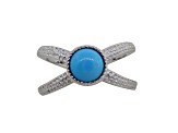 Blue Sleeping Beauty Turquoise Sterling Silver Ring 1.10 ctw