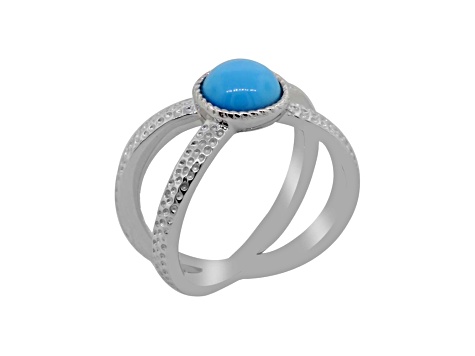 Blue Sleeping Beauty Turquoise Sterling Silver Ring 1.10 ctw