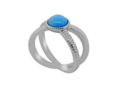 Blue Sleeping Beauty Turquoise Sterling Silver Ring 1.10 ctw