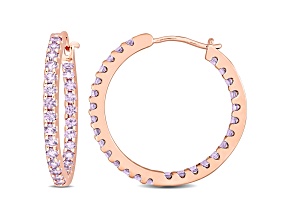 2.80ctw Simulated Alexandrite Inside Outside Hoop Earrings in 10K Rose Gold
