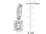 5 1/5 CT DEW Oval Created Moissanite Drop Earrings in Sterling Silver